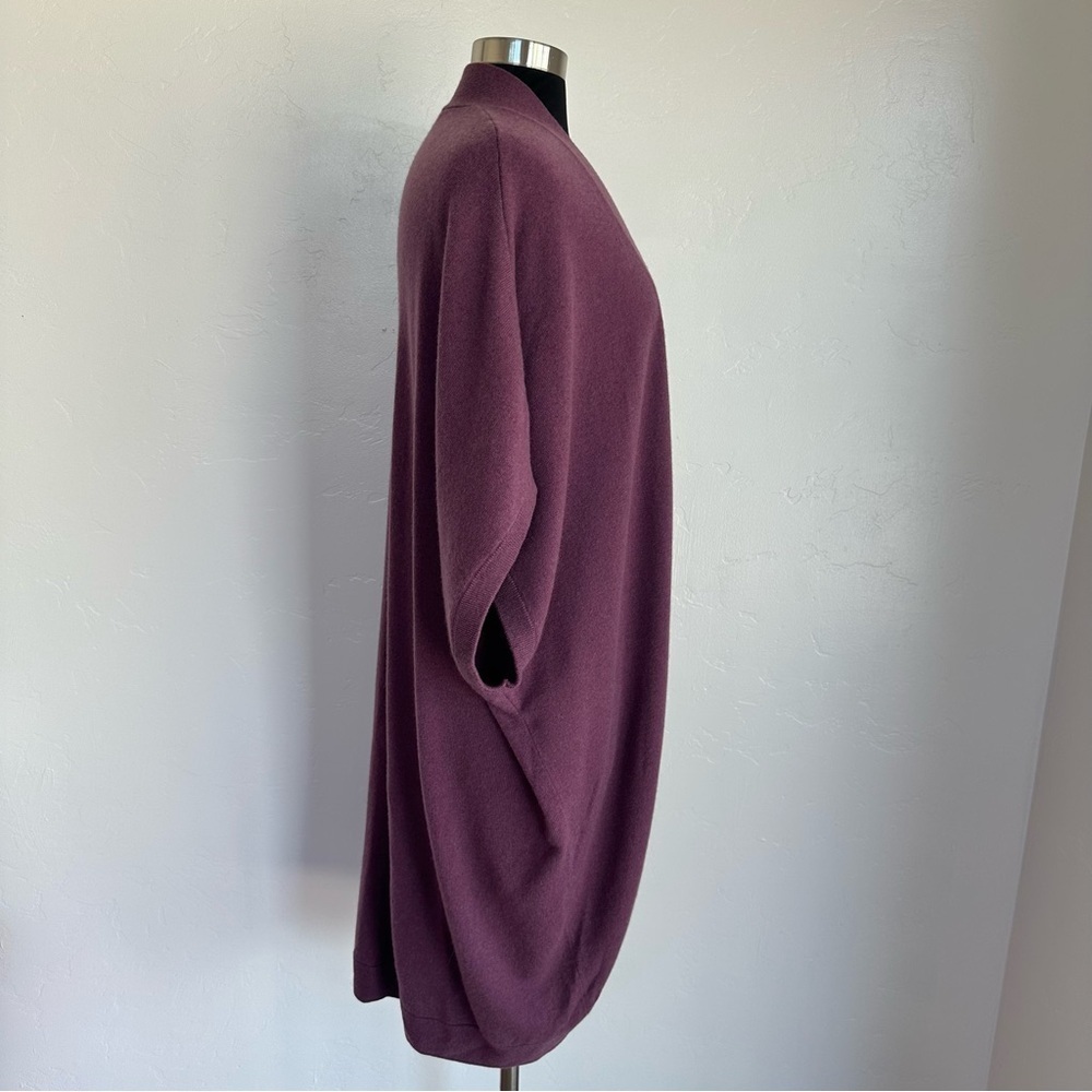 NWT KATHRYN McCARRON Isabel Cashmere Poncho Purple Size OS - Picture 4 of 12
